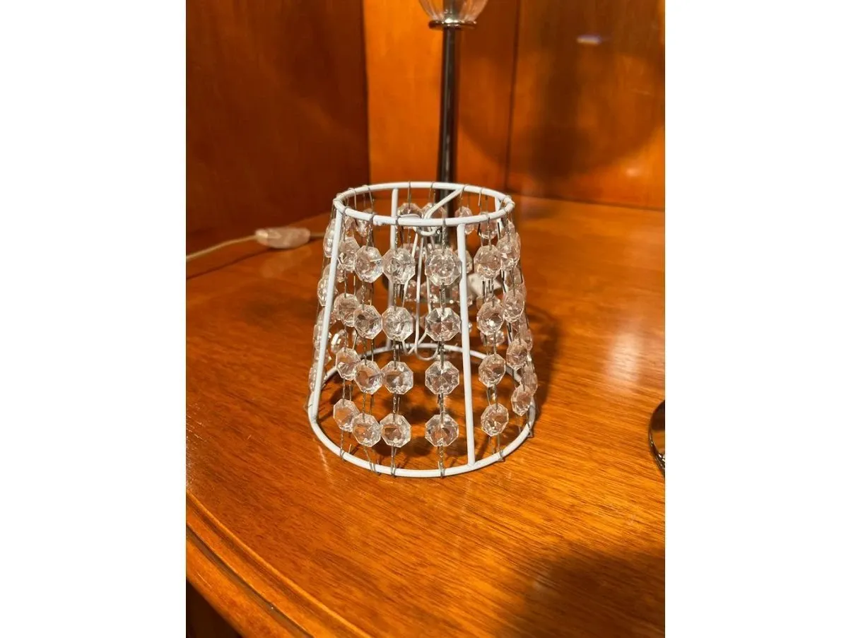 Set 2 lampade da tavolo con pendenti in cristallo, Il Paralume Marina 7