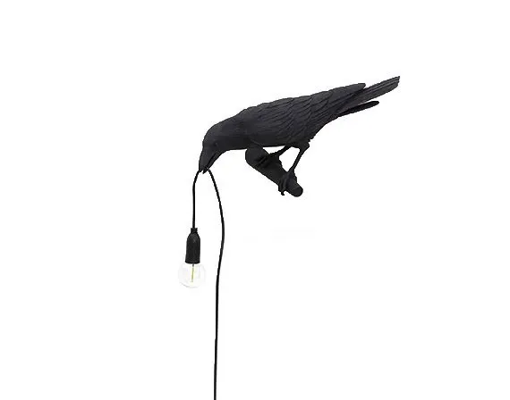 Bird Lamp Black Looking Left (outdoor) 2