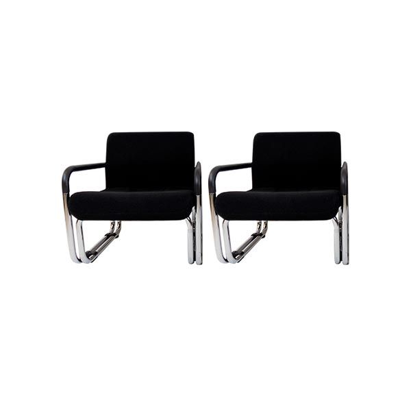 Set 2 armchairs Bauhaus tubular steel (black), Cazzaro image