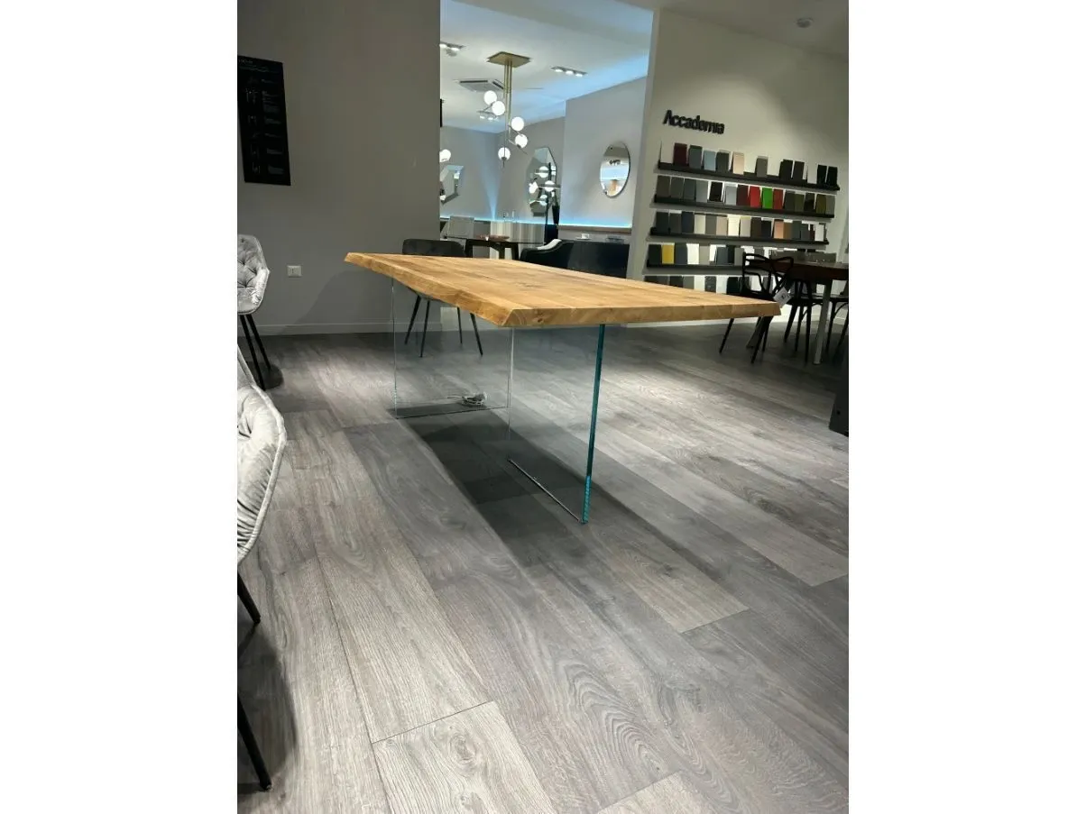 Rectangular table in wood and crystal, La Forma 1