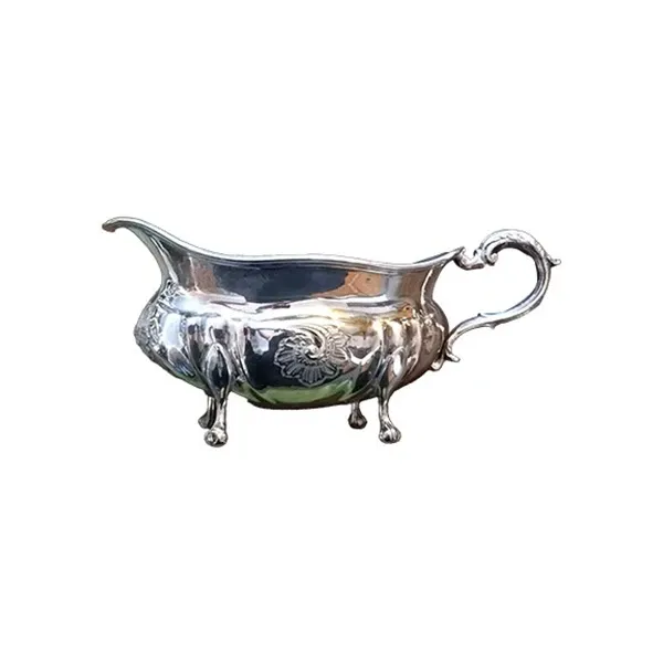 Vintage baroque style gravy boat in silver (&#39;800) 5