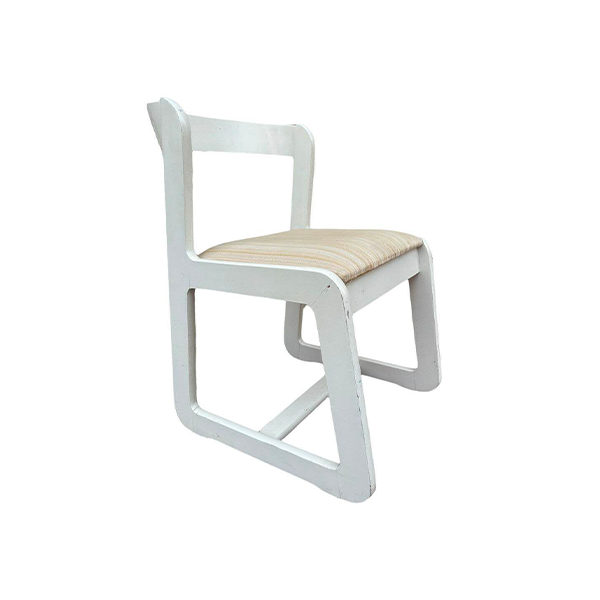 Willy Rizzo vintage chair in white wood (1970s), Sabot image