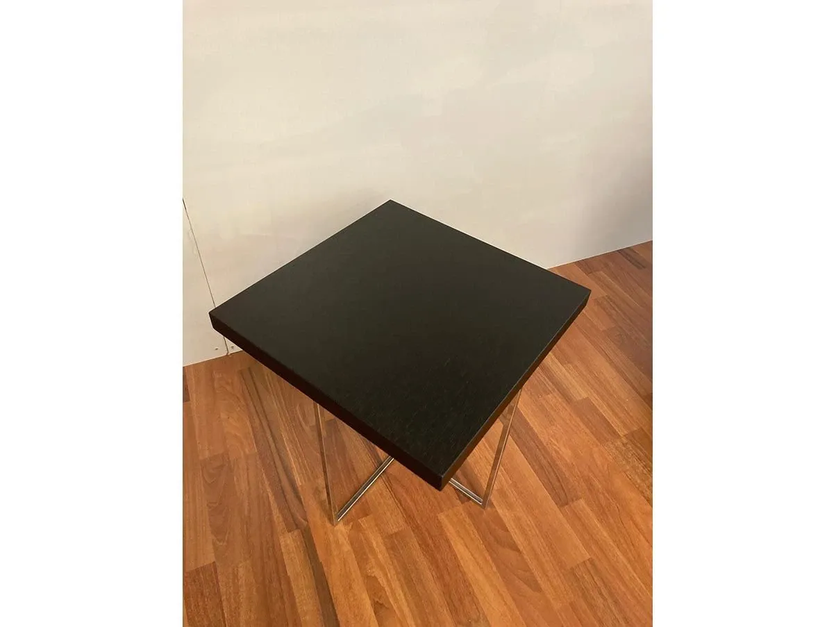 Yard square coffee table in steel and wengè wood, Poliform 3
