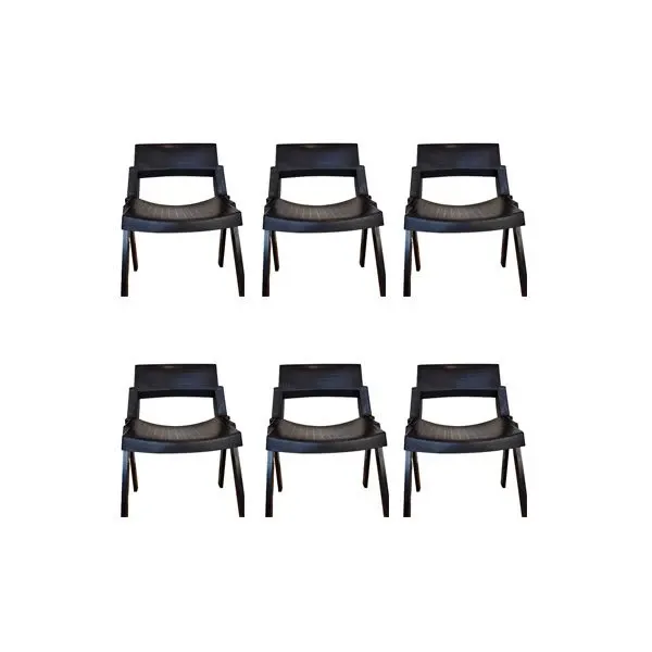 Set of 6 vintage City chairs by Lucci & Orlandini, Lamm image