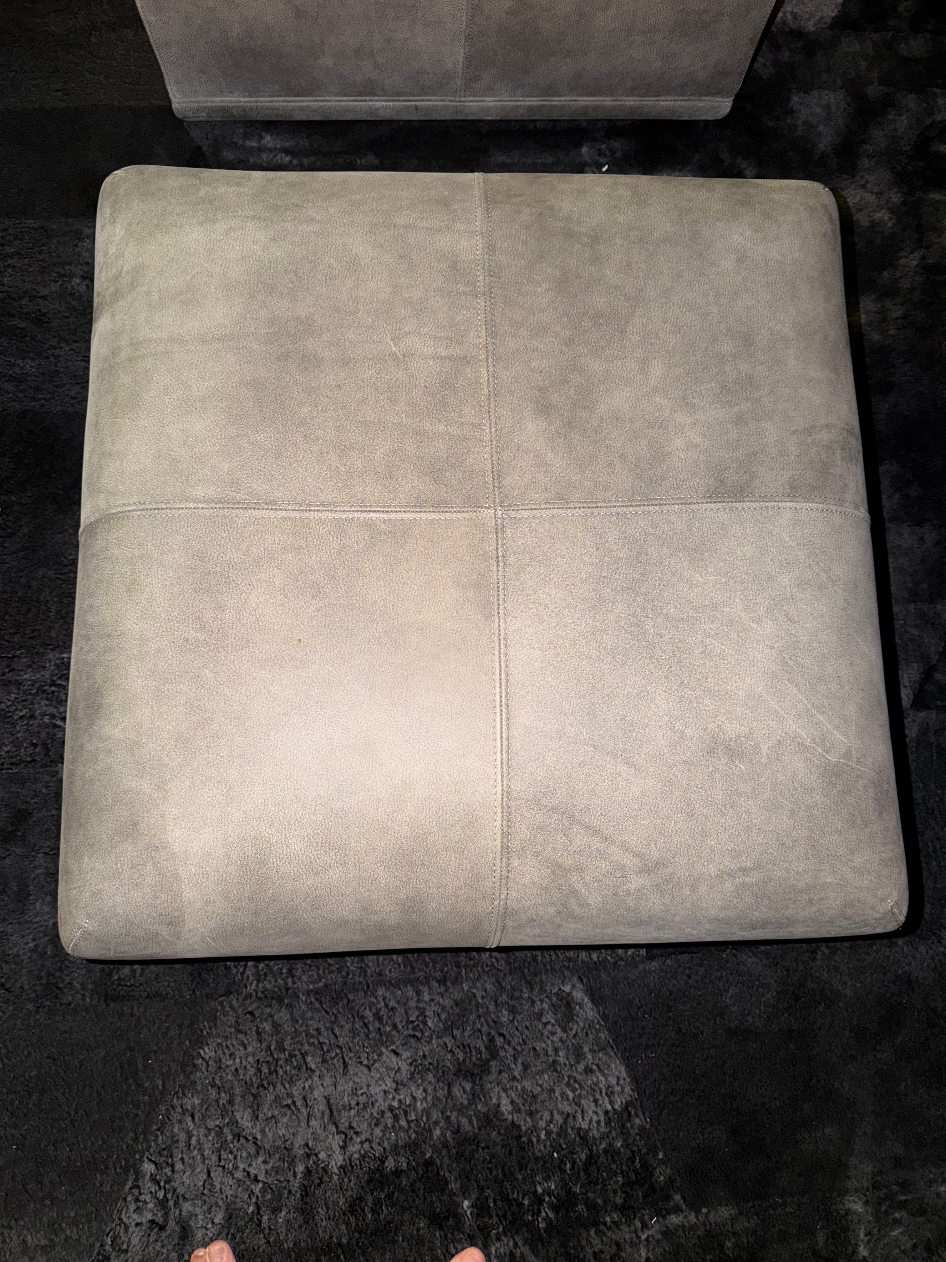 Pair of Amerigo leather ottomans Main