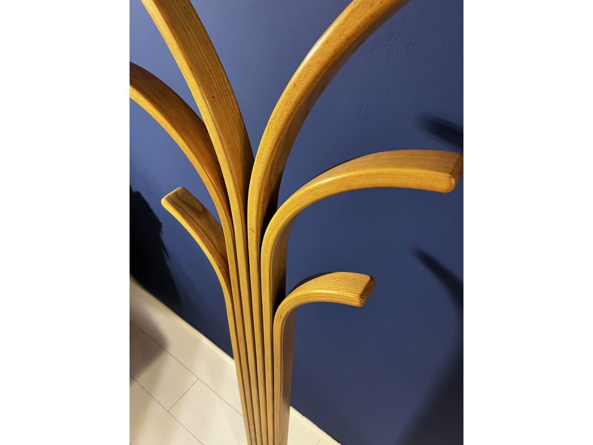 Vintage wooden and travertine coat hanger (1960s), 6