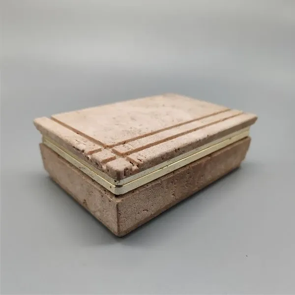 Travertine box by Enzo Mari, F.lli Mannelli image