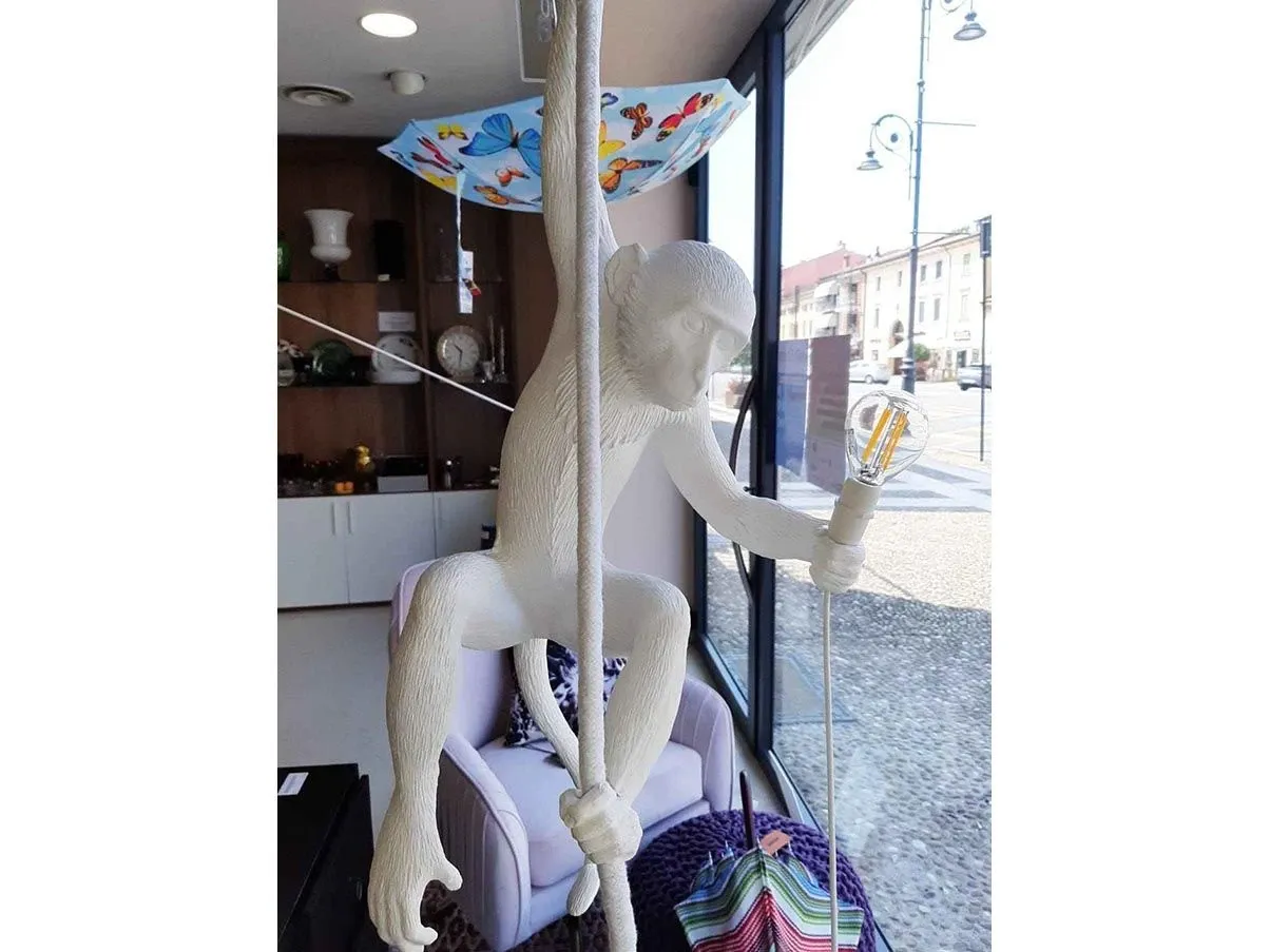 Lampada a sospensione Monkey Lamp resina (bianco) 7