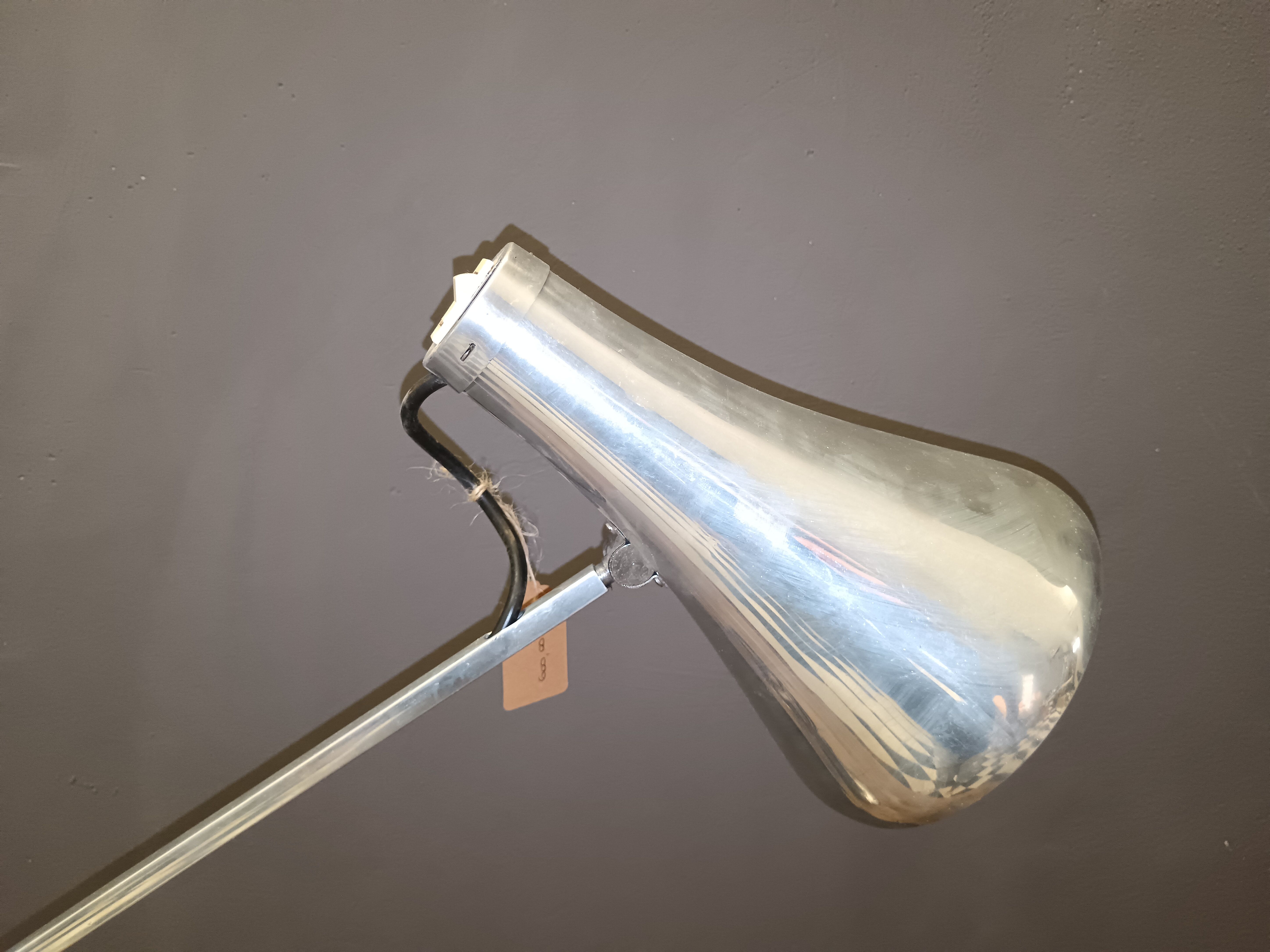 Industrielle Tischlampe aus verchromtem Stahl Defects