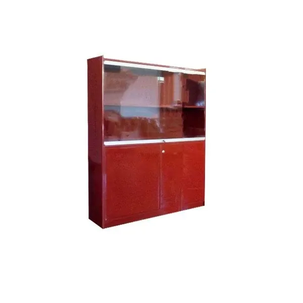 Olinto bookcase with glass and wood doors (red), B&B Italia image