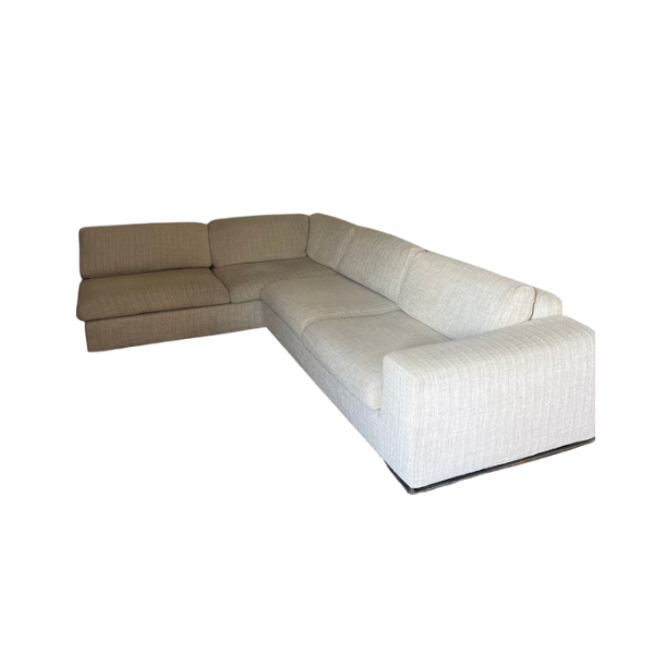 Divano Angolare Sinistro NUBES In Ciniglia Grigio Chiaro, Con Struttura In Legno Di Pino E Due Cuscini Inclusi, Stile Scandinavo, 280x160x65 Cm