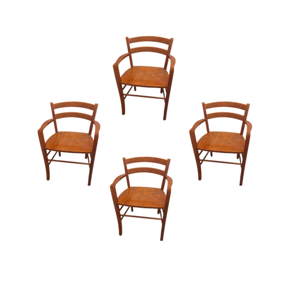 Set of 4 chairs with armrests by Vico Magistretti, DePadova image