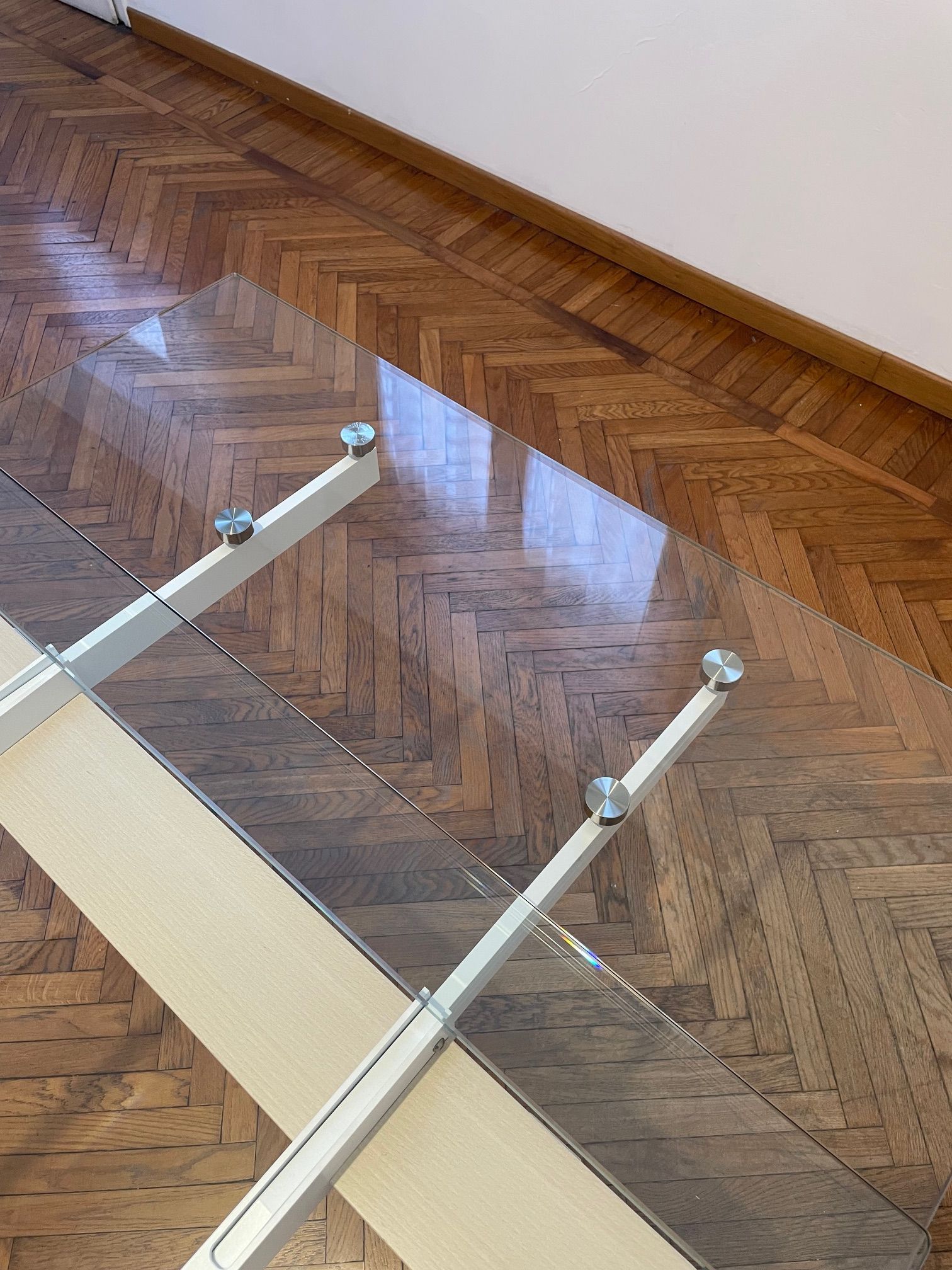 Extendable table Levante in glass, Calligaris  Front