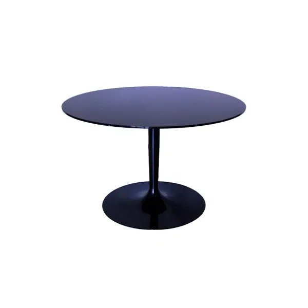 Tavolo tondo in vetro specchiato nero (anni '80), Calligaris image