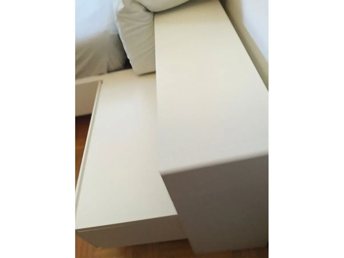 Bridge double bed with bedside tables (white) 2