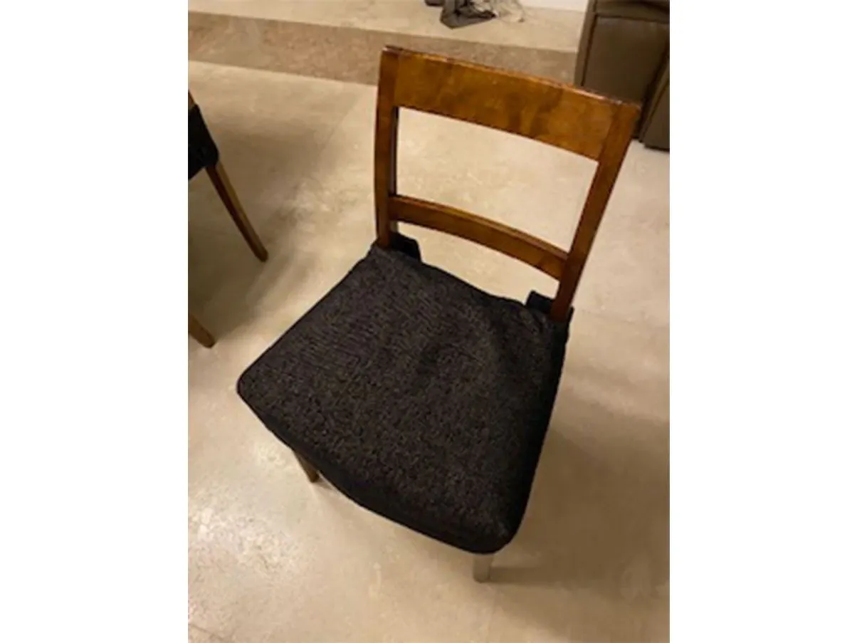 Set of 5 vintage chairs in oak wood with seat cover 3