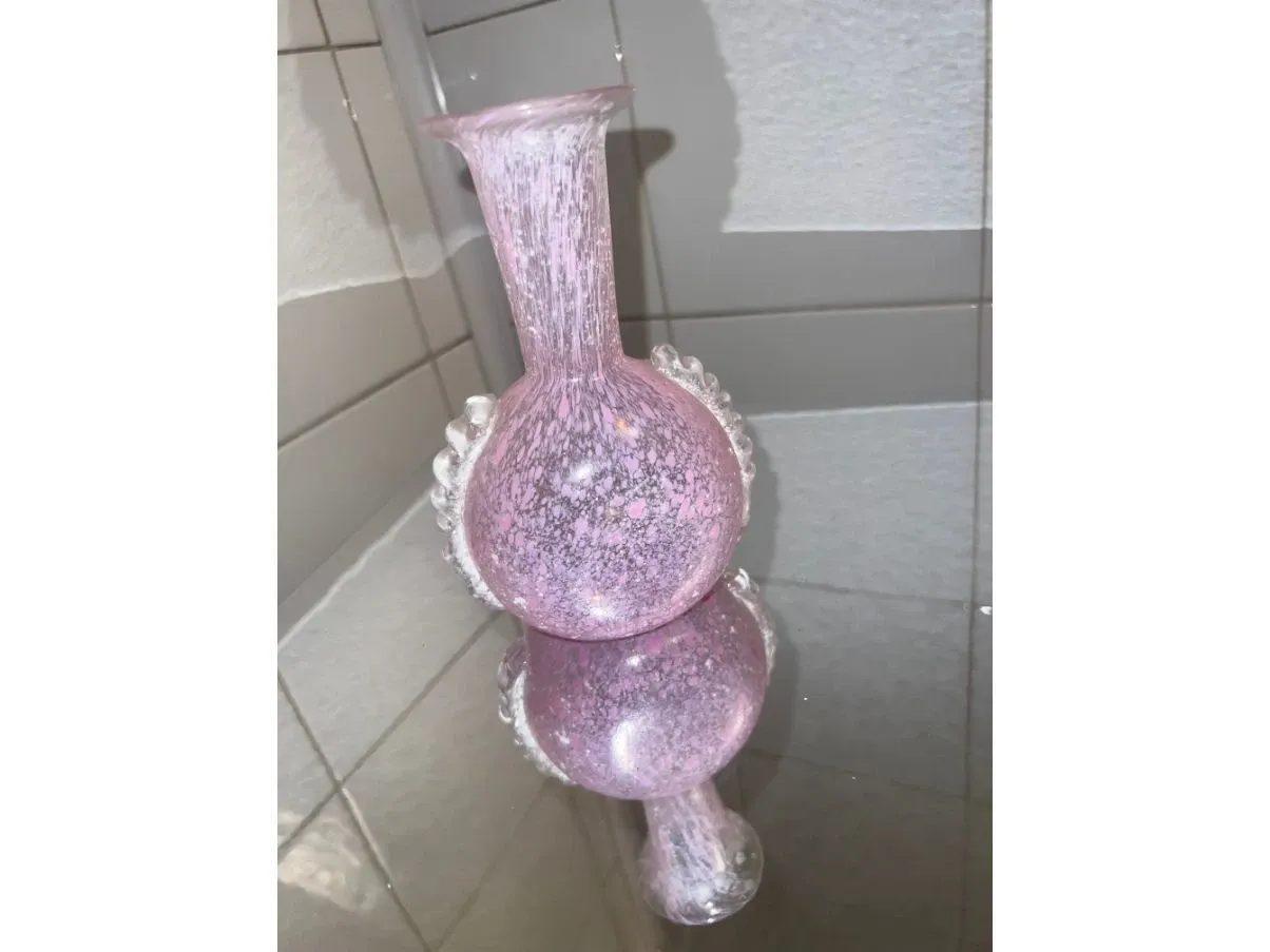 Vintage Glasvase Rosa (80er Jahre) 2