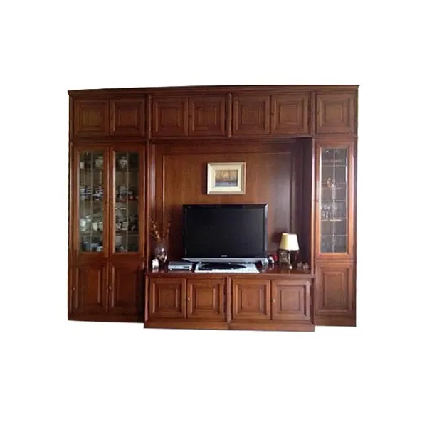 Mobile componibile vintage a parete in legno, 