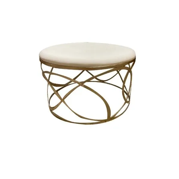 Nuvola pouf in iron and leather (white), Ciacci Kreaty image