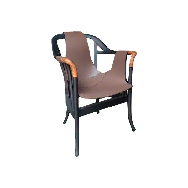 Progetti 30 armchair in wood and leather (brown), Giorgetti image