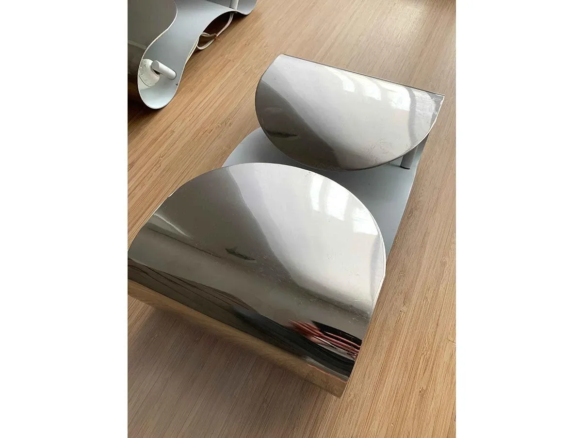 2er-Set Wandleuchten aus verchromtem Metall Foglio 5