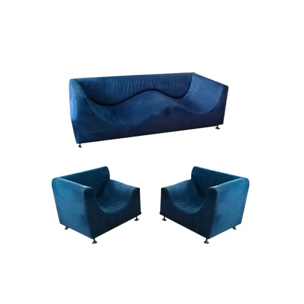 Three Sofa de Luxe sofa and 2 armchairs set (blue), Cappellini image