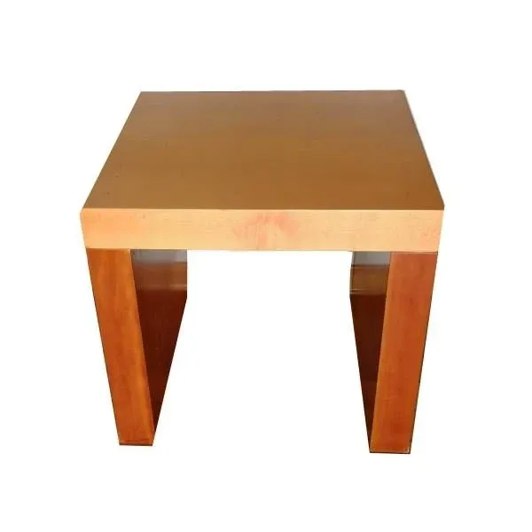 Vintage cherry and maple wood side table (1990s), image