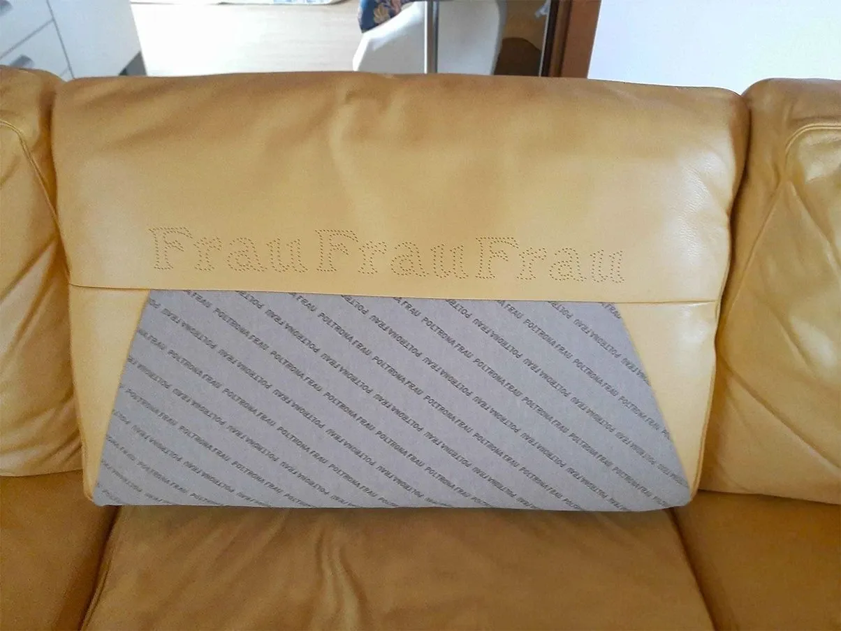 Divano 3 posti Armonia in pelle (giallo), Poltrona Frau 2