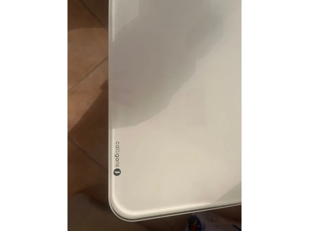 Tavolo rettangolare in vetro e acciaio, Calligaris 1