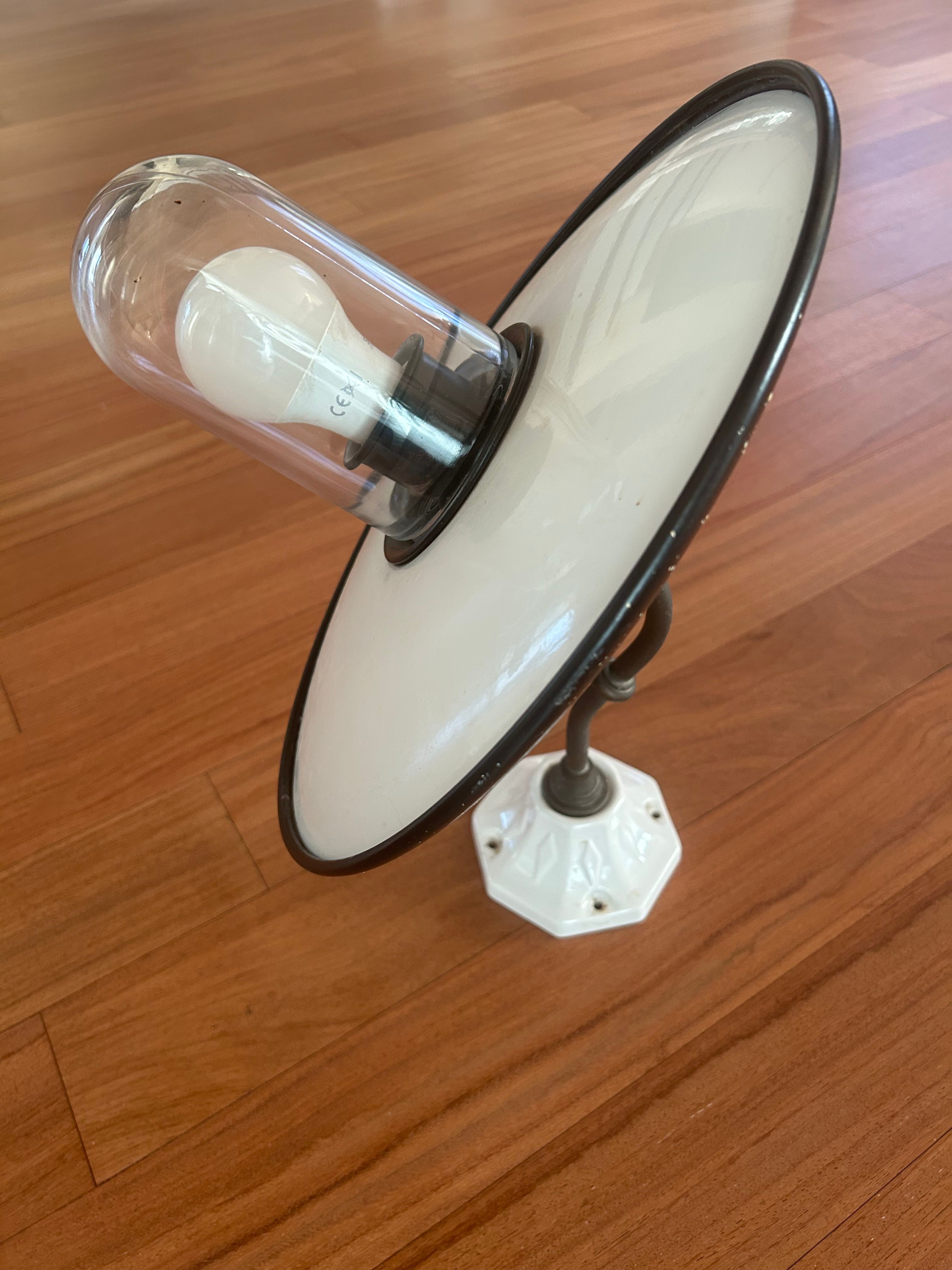 Outdoor Wall Light Al Sole in Ceramic and Brass Details