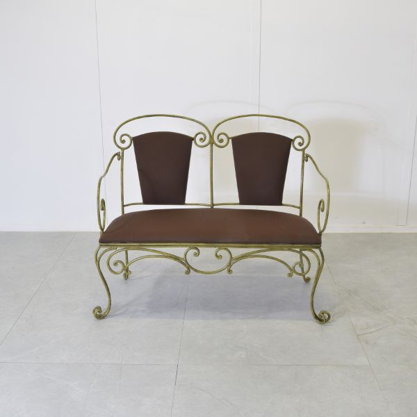 Liberty 2 seater sofa in iron and brown velvet (50s), Casa e Giardino image