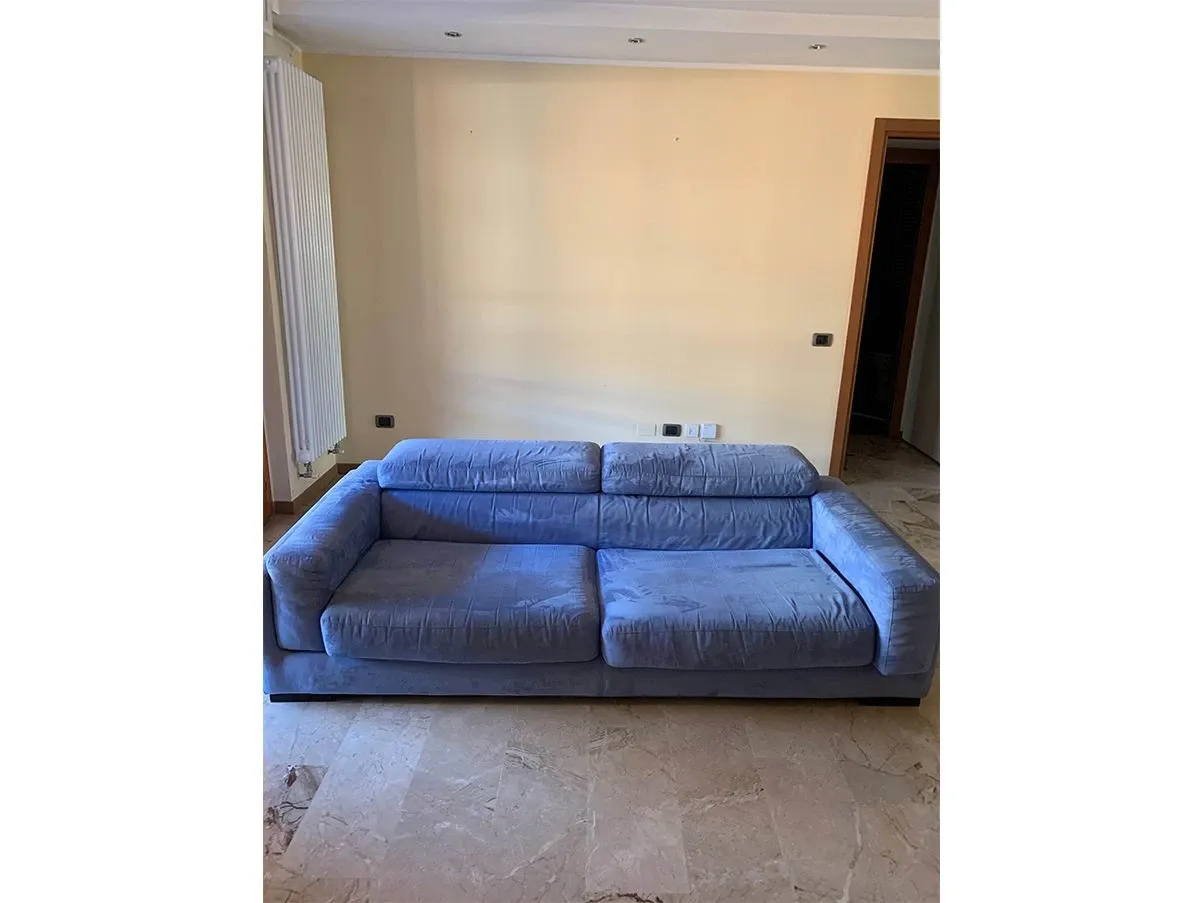 4 seater sofa in blue removable fabric, Divanidea 