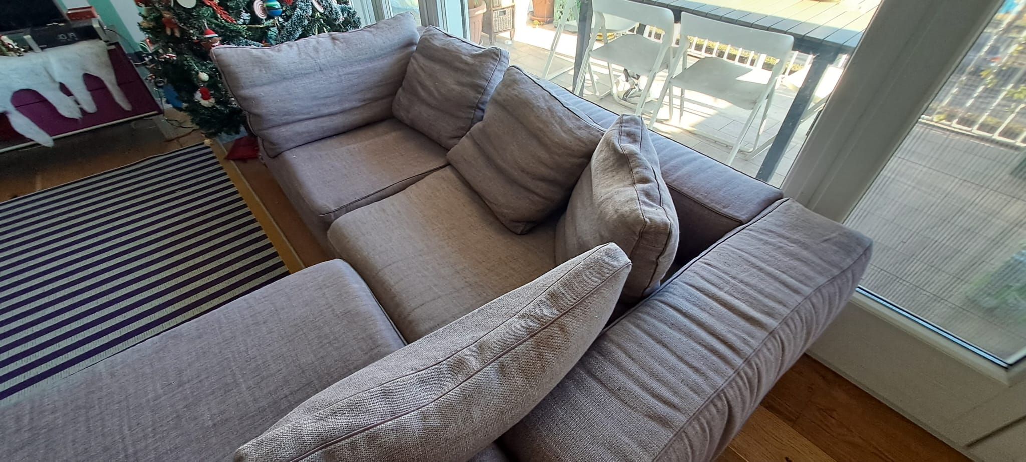 Divano angolare Life rivestito in tessuto (lilla), Flexform Front