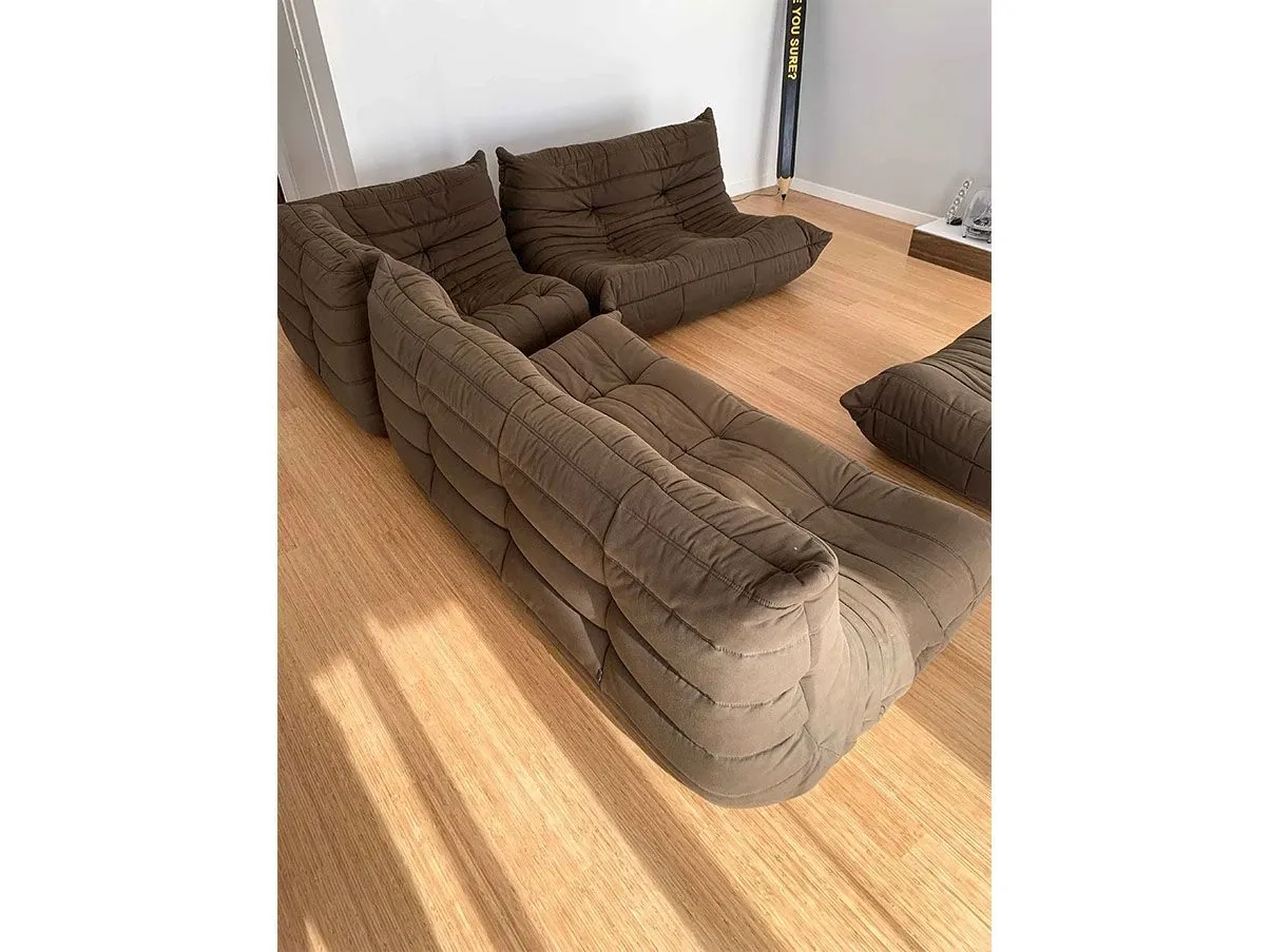 Togo modular sofa in fabric (brown) 