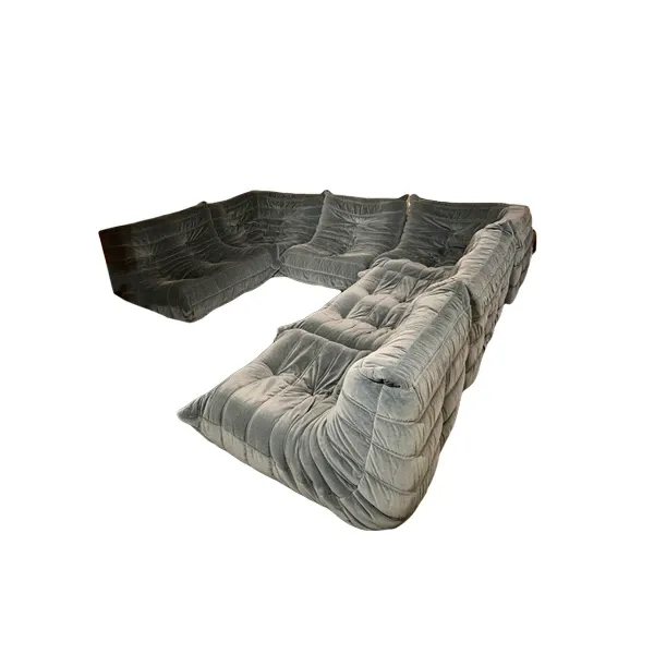 Togo modular sofa 6 velvet elements (blue) 