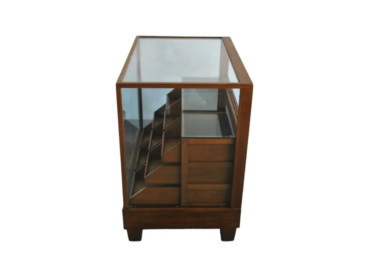 Cassettiera vintage in legno con vetrina (anni '50), 2