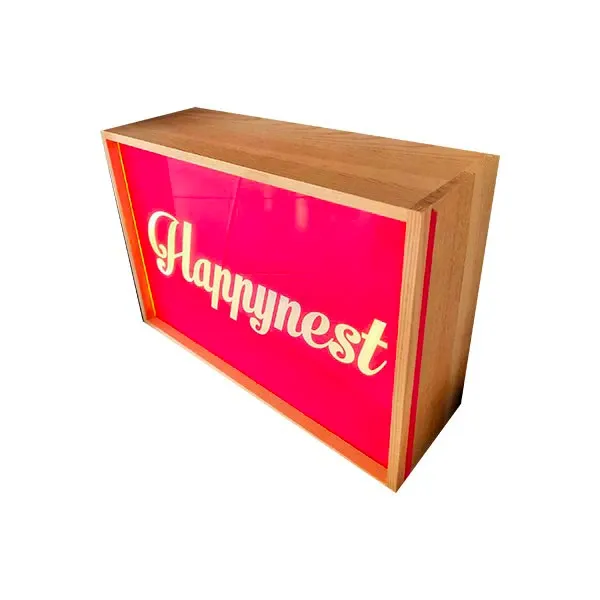 Image of Lampada da tavolo Com Testi Happynest in legno, Seletti