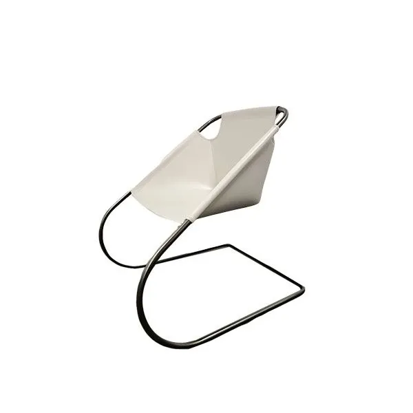 Foster armchair metal and leather (grey), Ivano Redaelli image