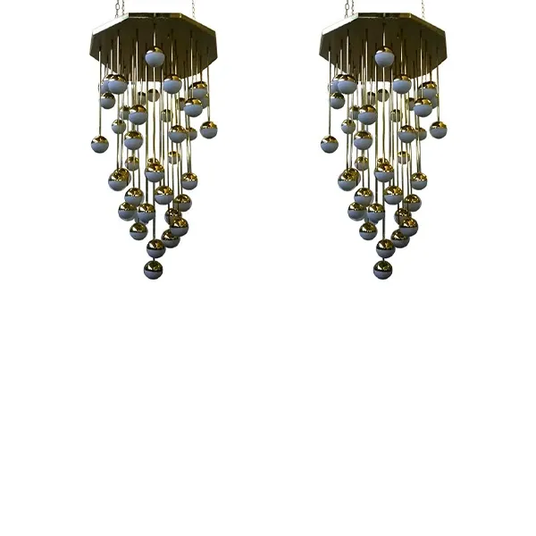 Set of 2 vintage pendant chandeliers (1960s), Cierre image