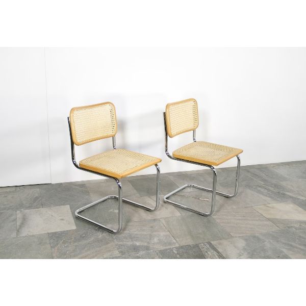 Set of 2 Cesca Chairs in light beech M. Breuer, MDF Italia image