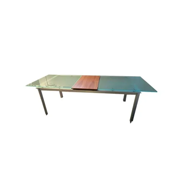 Extendable table by Paolo Piva in glass and wood, B&B Italia image