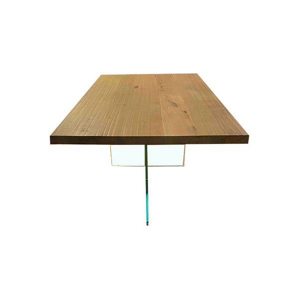 Modern table in glass and oak (brown), Altacorte image