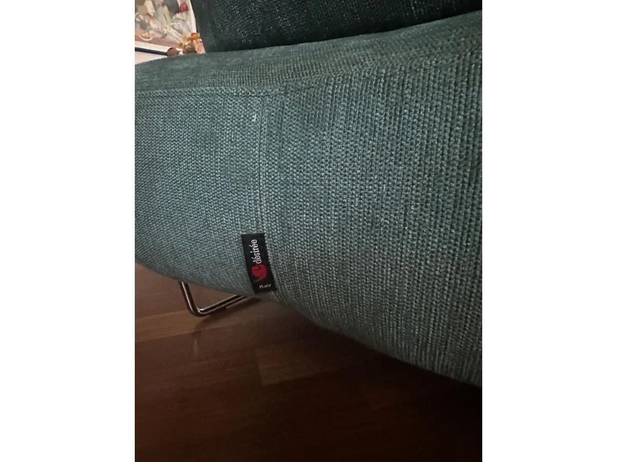 2 seater sofa in petroleum green fabric, Desiree 1