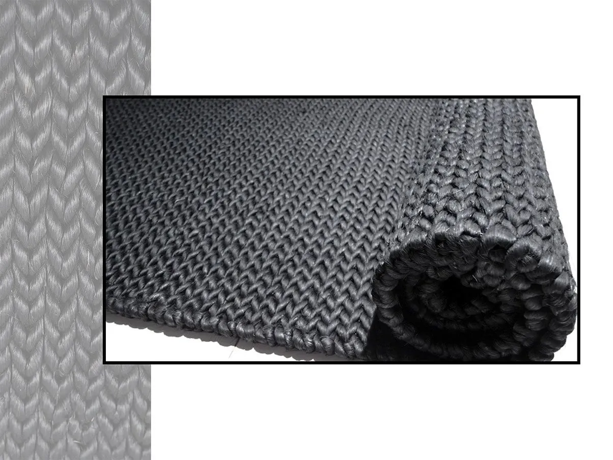 Tappeto rettangolare in lana Sotho Abaca (grigio) 4