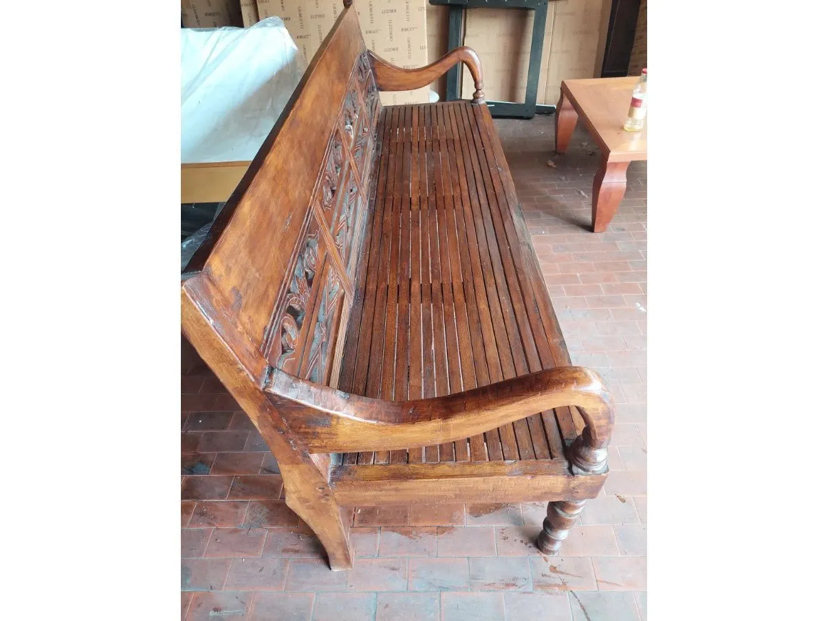 Panca Thai vintage in legno di teak ('900), 3