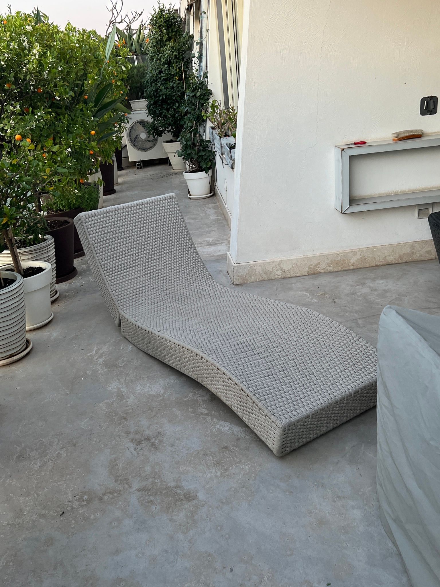 Poltrona chaise longue/lettino Wave in corda Side