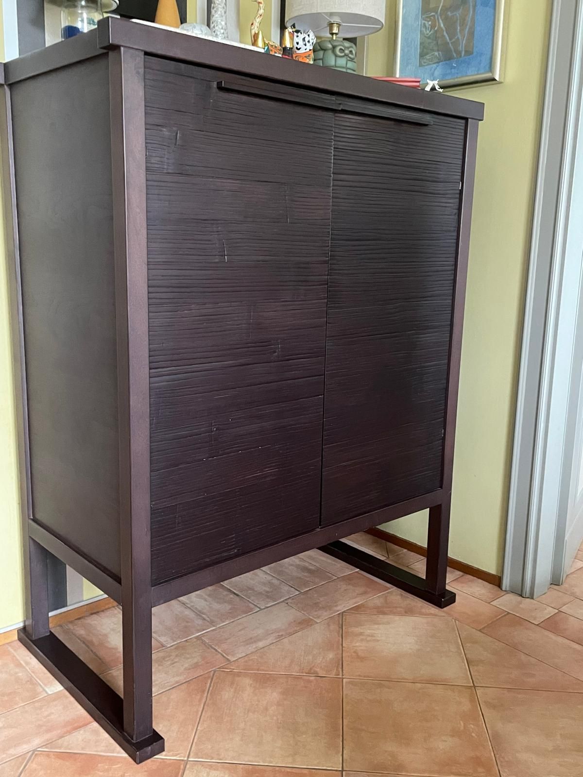 Otto 168 Sideboard in Canaletto Walnut with Bamboo Doors Front