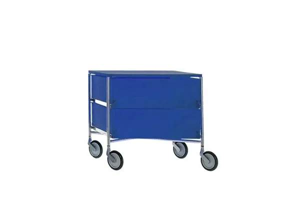 Mobil 2 cassetti con ruote (blu), Kartell image