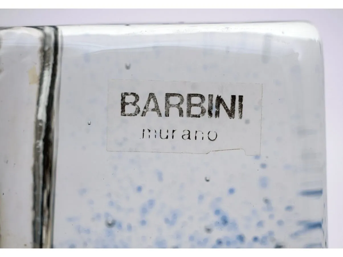 Vaso monofiore in vetro cristallo sommerso, Barbini Murano   7