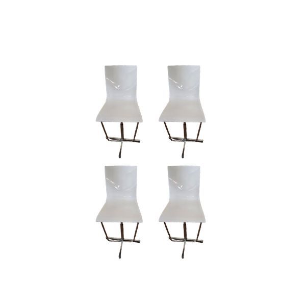 Set di 4 sgabelli Wok bianchi di Pocci e Dondoli, Desalto image